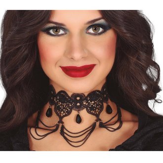 Gótikus Fekete Csipke Choker Nyaklánc Nőknek Halloweenre