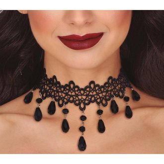 Gótikus Fekete Csipke Choker Nyaklánc Nőknek Halloweenre
