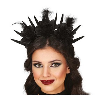 Gótikus Fekete Virágos Fejdísz Nőknek Halloweenre