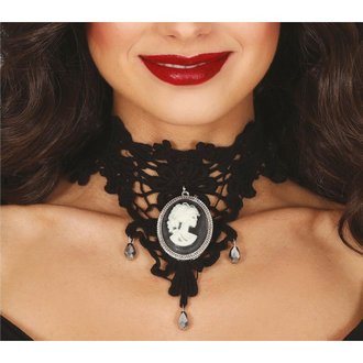 Gótikus Hímzett Choker Nyaklánc Medállal Nőknek Halloweenre