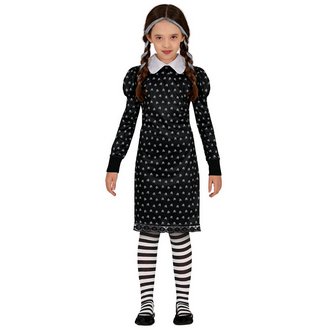 Gótikus Lány Jelmez Koponyás Mintával Halloweenre