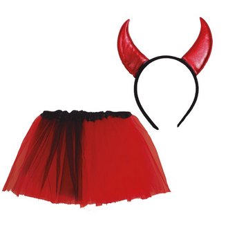 Gyerek Ördög Jelmez Szett Lányoknak Halloweenre, 30 cm