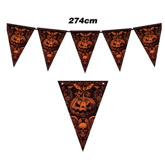 Halloween Füzér, Narancs-Fekete, 274 cm