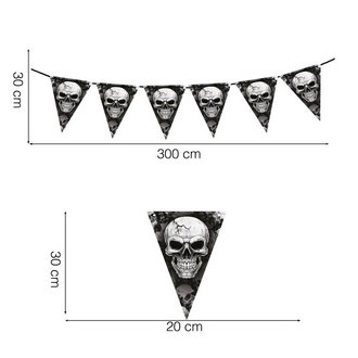 Halloween Koponyás Füzér Dekoráció, 300 cm