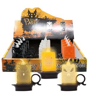 Halloween LED Gyertya Szett, 12 darabos, 7x8 cm