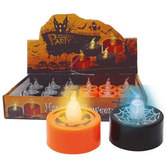 Halloween LED Mécses Válogatás, 24 db, 4x4 cm