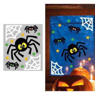 Halloween Pók és Pókháló Gél Dekoráció, 20x25 cm