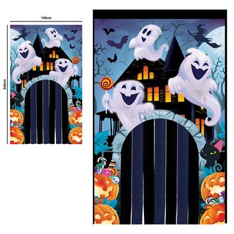 Halloween Szellemes Ajtófüggöny Dekoráció, 145x240 cm