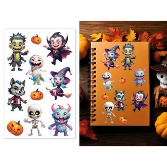 Halloween Szörnyecskés Matrica Szett