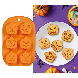 Halloween Tök Szilikon Sütőforma, 6 db-os