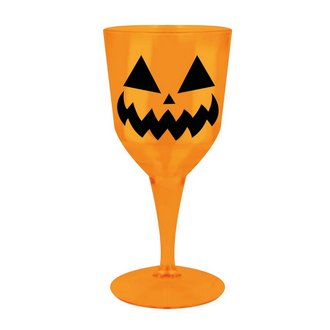 Halloween Tökös Borospohár Partikellék, 9x21 cm