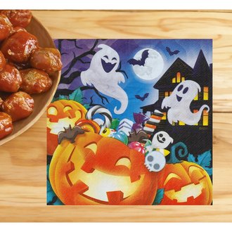 Halloween Tökös és Szellemes Szalvéta Szett, 20 db, 16x16 cm