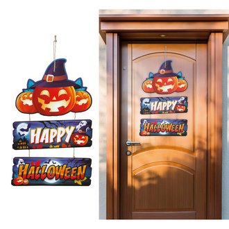 Happy Halloween Akasztós Fa Tábla Dekoráció