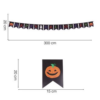 Happy Halloween Füzér Dekoráció, 300 cm, 15x20 cm