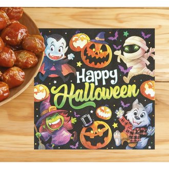 Happy Halloween Mintás Szalvéta, 20 db, 16x16 cm