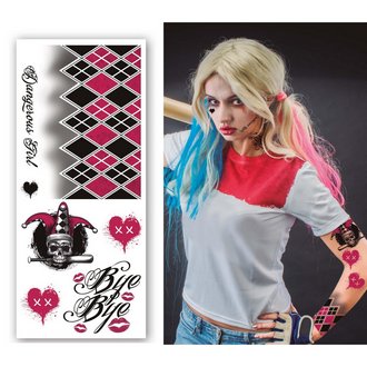 Harley Quinn Női Ideiglenes Tetoválás Halloweenre, 30x14 cm