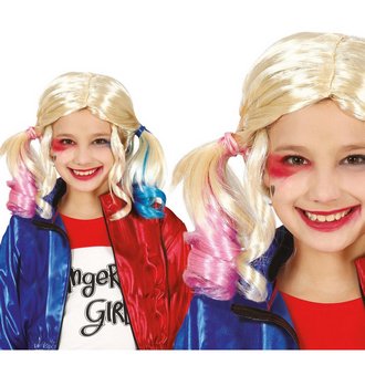 Harley Quinn Szőke Copfos Paróka Lányoknak Halloweenre