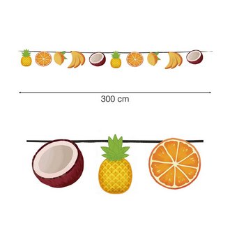 Hawaii Gyümölcs Girland Parti Dekorációhoz, 15 db, 300 cm