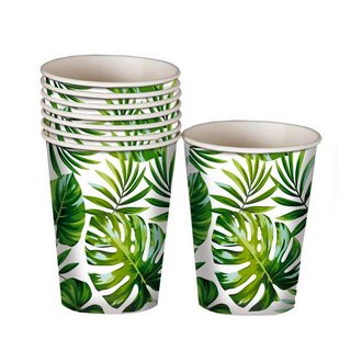 Hawaii Mintás Papír Pohár Szett Partira, 6 db, 240 ml, 9 cm