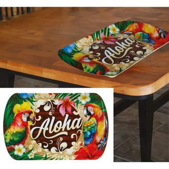 Hawaii Tematikájú Műanyag Tálca, 39x24 cm