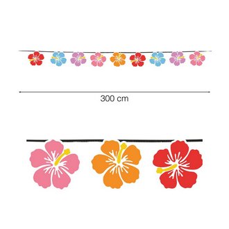 Hawaii Virágfüzér Partidekorációra, 15 darabos, 300 cm