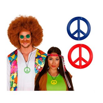 Hippie Béke Jel Medál Válogatott Színekben, 7 cm