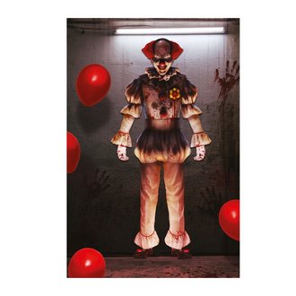 Horror Bohóc Fali Dekoráció Halloweenre, 180 cm