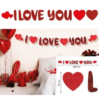 I LOVE YOU Girland, 300 cm