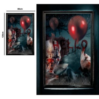 Ijesztő Ablak Dekoráció Halloweenre, 80x120 cm