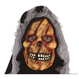 Ijesztő Csontváz Maszk Csuklyával Halloweenre