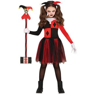Ijesztő Harlekin Lány Jelmez Halloweenre