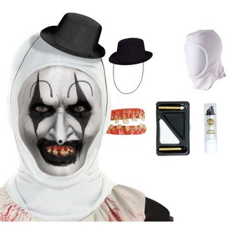 Ijesztő Horror Bohóc Kiegészítő Szett Felnőtteknek Halloweenre, 5 részes