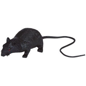 Ijesztő Latex Patkány Dekoráció Halloweenre, 15 cm