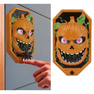 Ijesztő Mozgó Tök Csengő Fénnyel és Hanggal Halloweenre, 20x11 cm