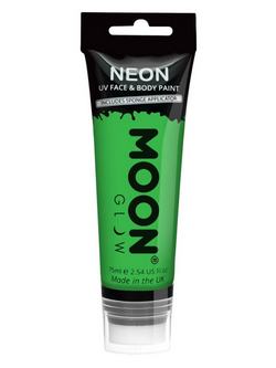Intenzív Neon Zöld UV Arc- és Testfesték Szivaccsal Egyéni Kivitelben - 75 ml