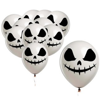 Jack Skellington Szellemfej Lufi Szett Halloweenre, 10 db, 30 cm
