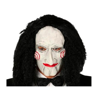 Jigsaw Báb Maszk Hajjal Felnőtteknek Halloweenre
