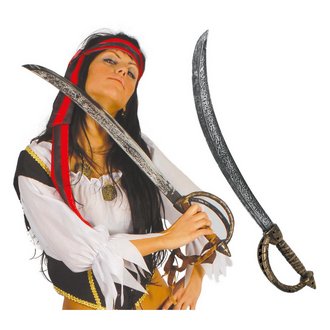 Kalóz Kard Kiegészítő, Ezüst-Arany, 64 cm