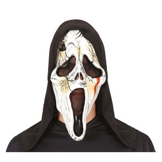 Kapucnis Latex Gyilkos Szellem Maszk Felnőtteknek Halloweenre