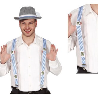 Kék-Fehér Kockás Oktoberfest Nadrágtartó Férfiaknak