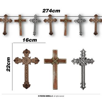 Keresztes Füzér Halloweenre, 274 cm, keresztek: 16x22 cm