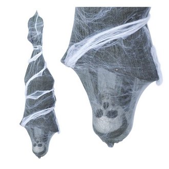 Koponya Pókhálóban Függő Dekoráció Halloweenre, 120 cm