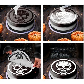 Koponya Tortadíszítő Sablon Halloweenre, 25 cm