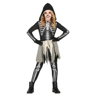 Kopott Csontváz Lány Jelmez Szett Halloweenre