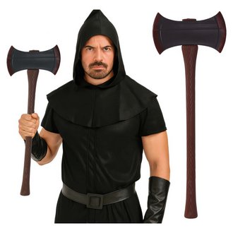 Középkori Kétélű Fejsze Kiegészítő Halloweenre, 73 cm