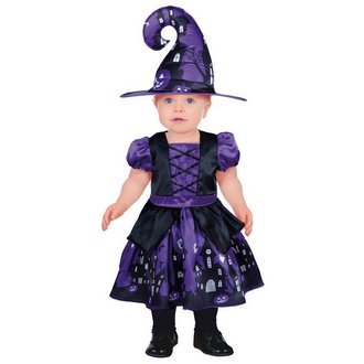 Lila Boszorkány Jelmez Csecsemő Lányoknak Halloweenre