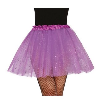 Lila Csillogó Női Tütü Szoknya, 40 cm