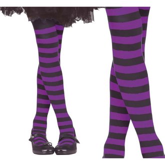 Lila-fekete Csíkos Harisnya Lányoknak Halloweenre