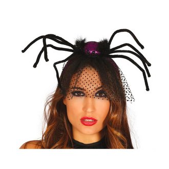 Lila Pók Tiara Fátyollal Nőknek Halloweenre