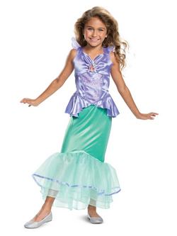 Lila-Zöld Disney Ariel a Kis Hableány Jelmez Kislányoknak 